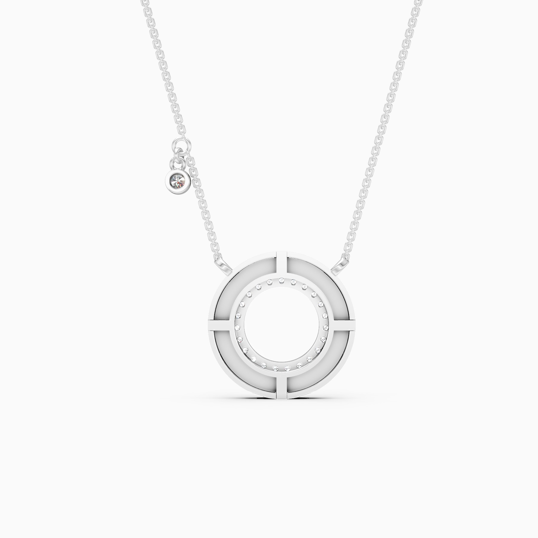 Circle Gold Lab Grown Diamond Necklace